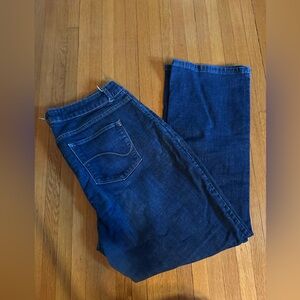 Lee Curvy Bootcut Jeans in Dark Wash Denim, Size 20W Regular